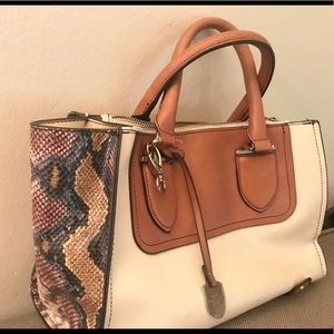 Snake Skin Print Handbag by London Fog